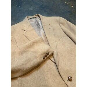 Vintage John Weitz Palm Beach Camel Hair 46R Sport Coat Mens Tan Blazer USA Made